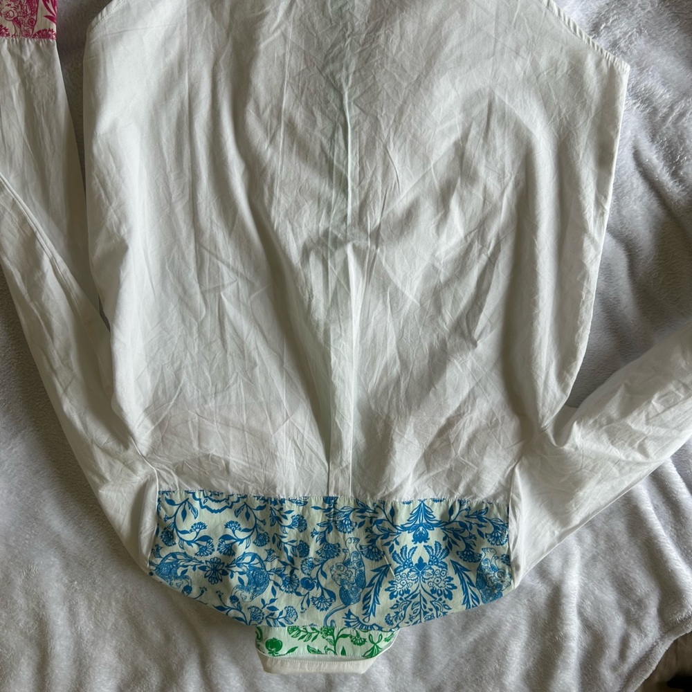 Roller Rabbit Floral Button Down Shirt - Pink, Blue, Green - Picture 9 of 9